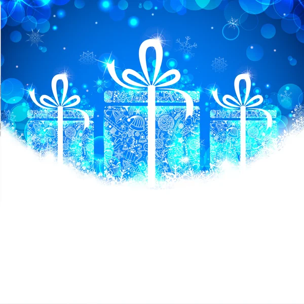 Jul banner med gåva — Stock vektor