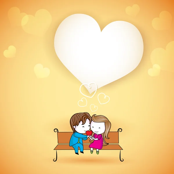 Couple d'amour heureux sur fond d'amour — Image vectorielle