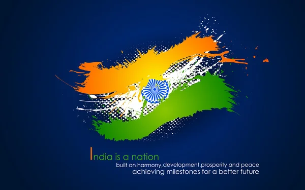 Grungy india achtergrond in tricolor — Stockvector