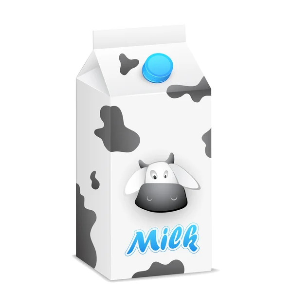 Melk pakket met koe — Stockvector