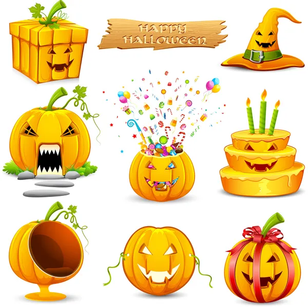 Objet Citrouille pour Halloween — Image vectorielle