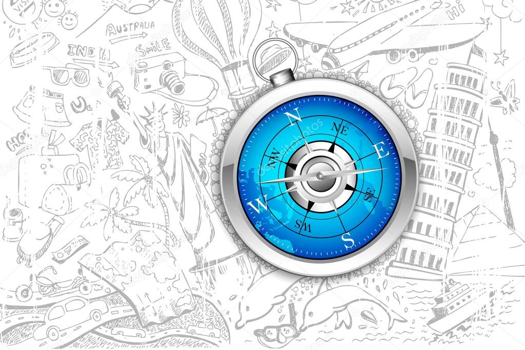 Compass on Travel Background
