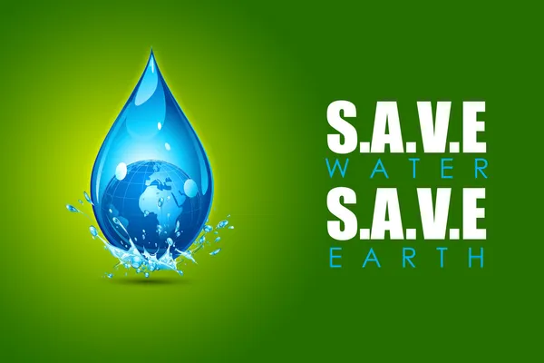 Save Water Save Earth — Stock Vector