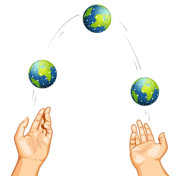 Jongler avec Globe — Image vectorielle