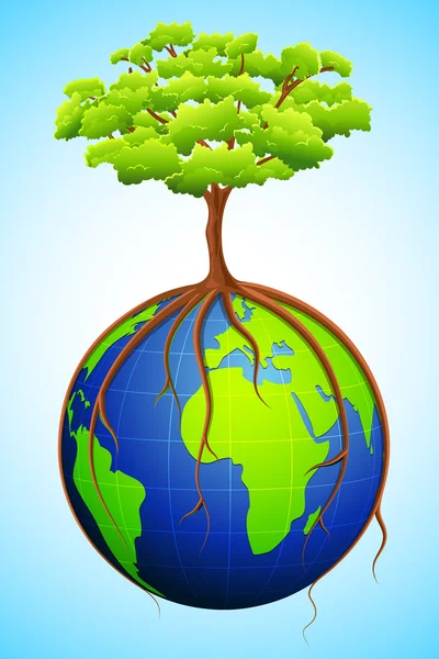 Baum auf der Erde — Stockvektor