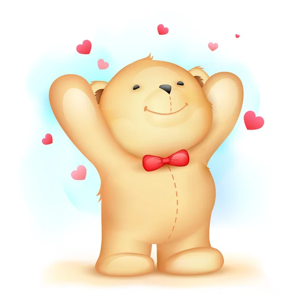 Медвежонок Тедди на фоне любви — стоковый вектор