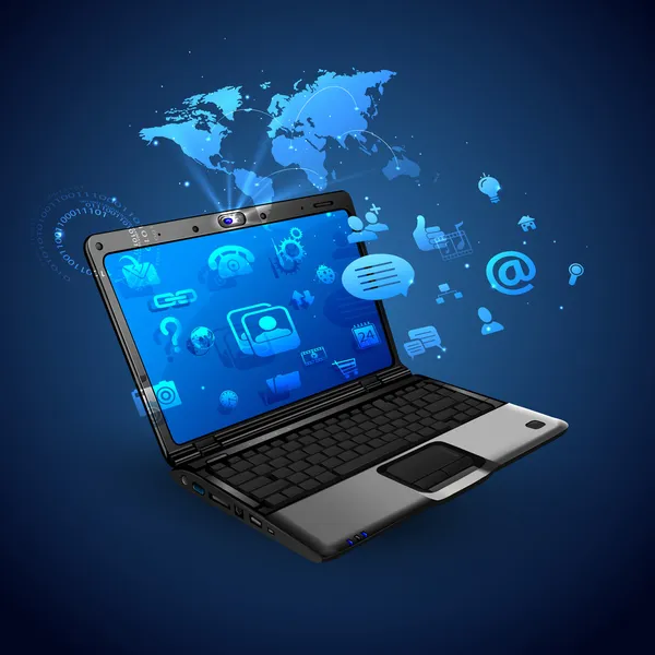 Aplicação laptop — Vetor de Stock