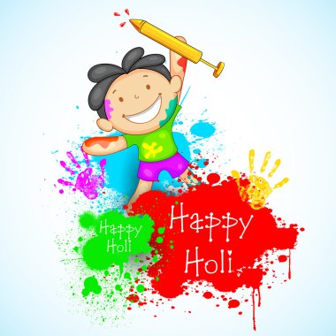 Holi oynayan çocuklar