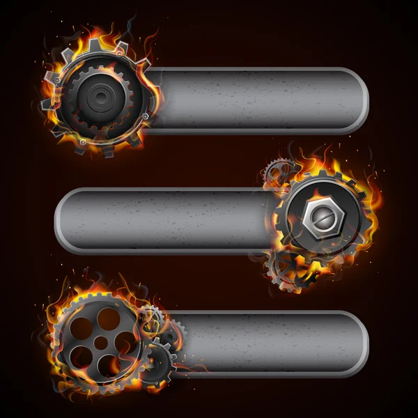 Roue Fiery Cog — Image vectorielle