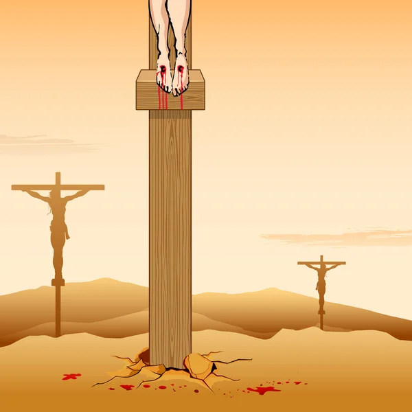 Jésus Christ Crucifixion le Vendredi Saint — Image vectorielle