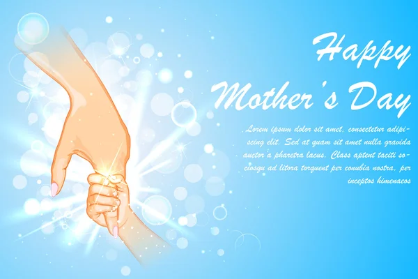 Anneler gününde çocuğun elini tutarak anne — Stok Vektör