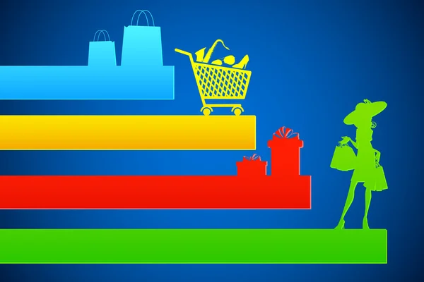 Fundo de compras — Vetor de Stock