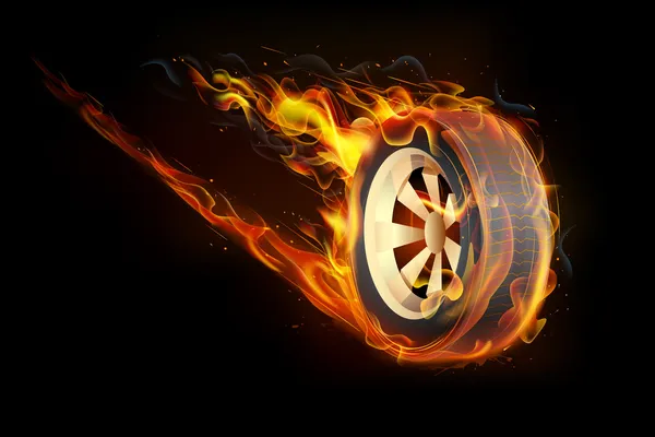 Fiery Tyre — Stock Vector