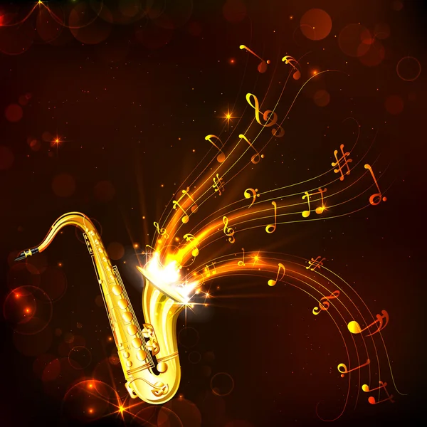 Music Tune from Saxophone — Stock Vector