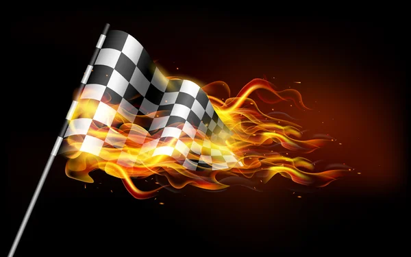 Fiery Race Flag — Stock Vector