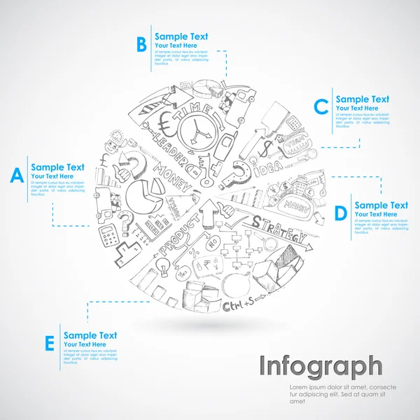 Pie Chart Sketch — Stock Vector