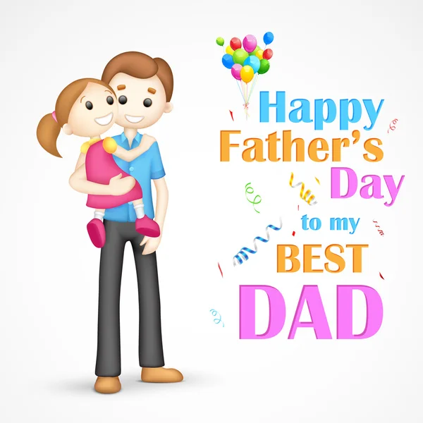 Father and daughter in in Father's Day — Stock Vector