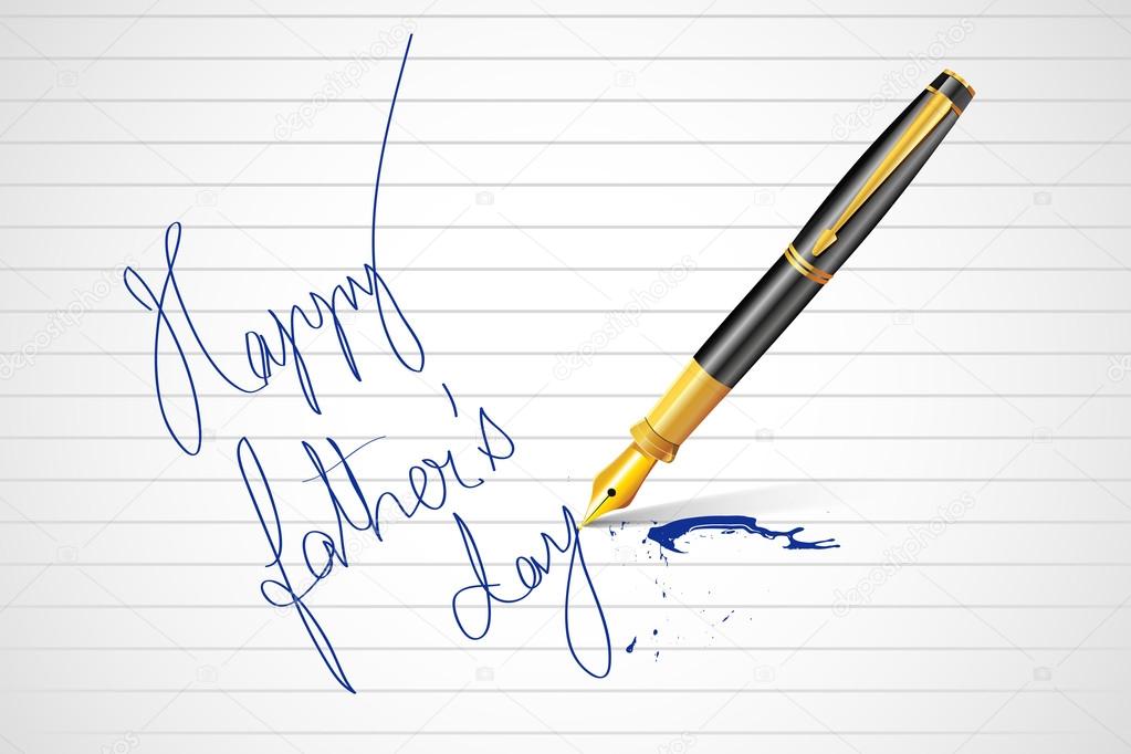 Pen writing Happy Father's Day message