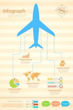 uçakta seyahat infograph