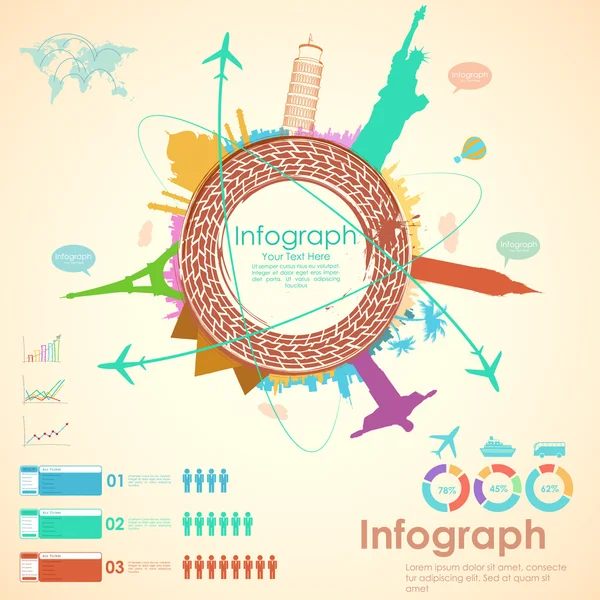 Graphique infographique de voyage — Image vectorielle
