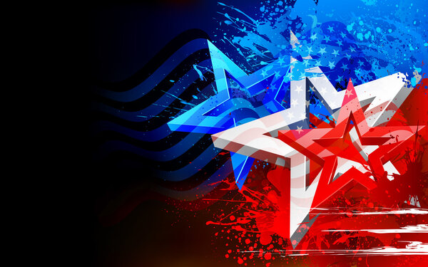 Abstract American Flag Background Vector Graphics