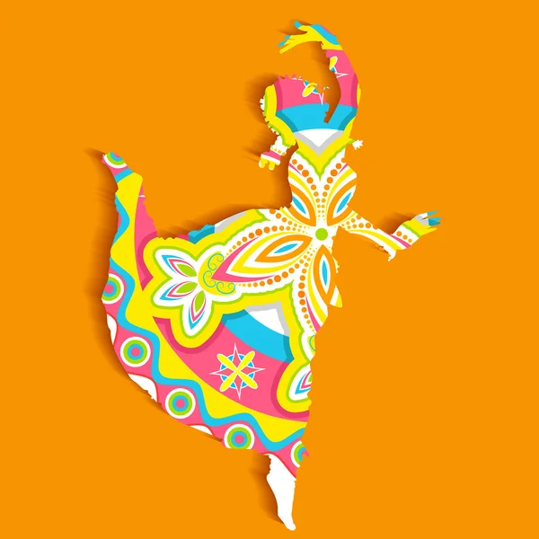 Indian classical Dancer — Stock Vector