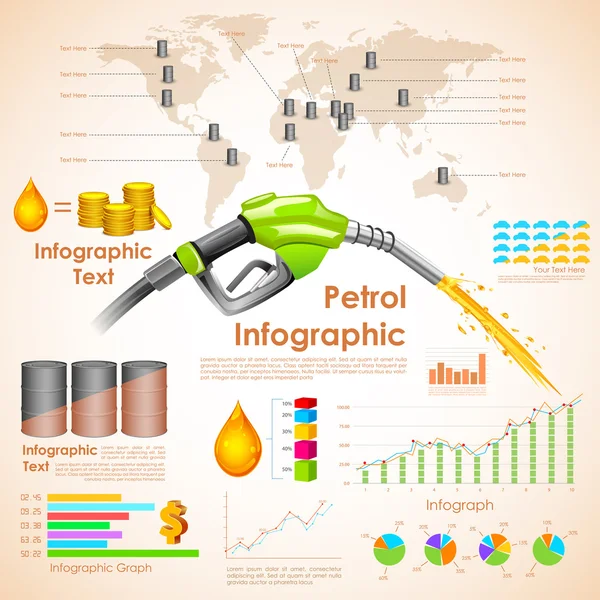 Petrol Infographic — Stok Vektör