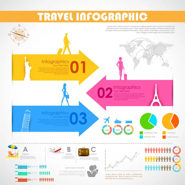 Infographie de voyage — Image vectorielle