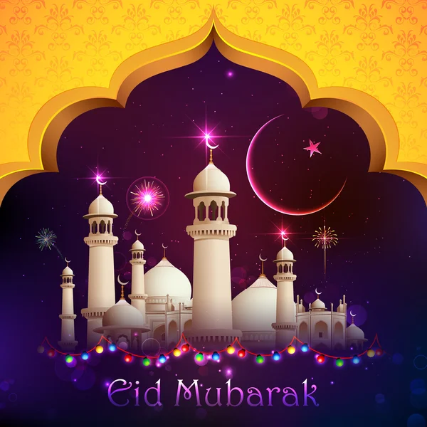 Eid mubarak fundo — Vetor de Stock