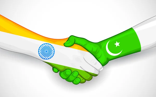 Handshake between India and Pakistan — Stock Vector