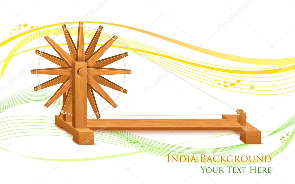 Spinning Wheel on India background