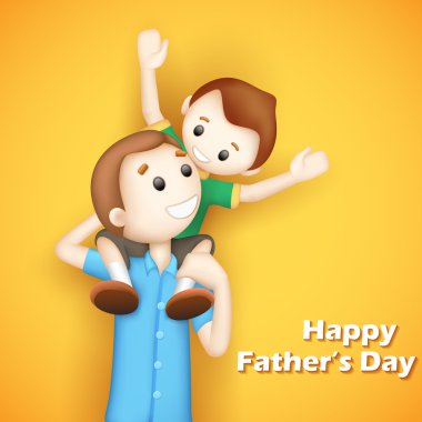 Father and son in in Father's Day clipart