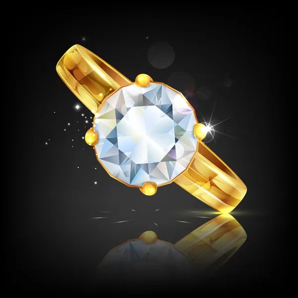 Anello diamante — Vettoriale Stock