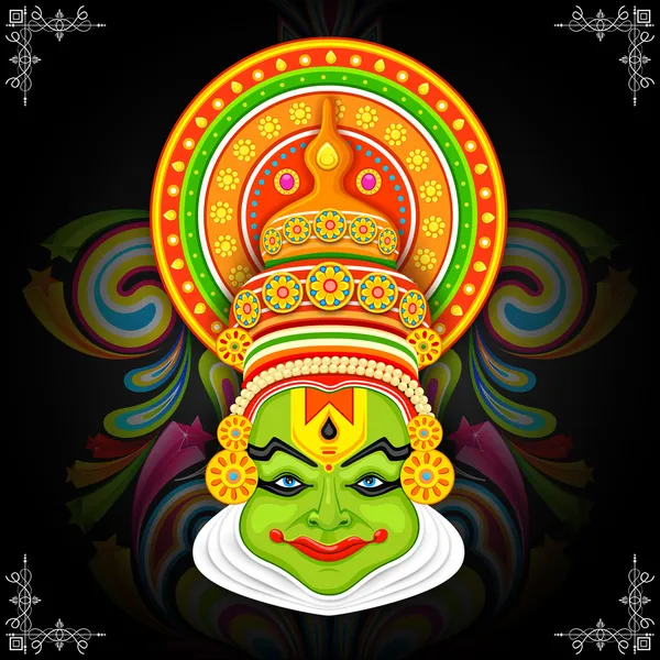 Kolorowe kathakali twarz — Wektor stockowy