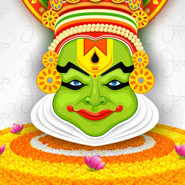 Visage Kathakali coloré — Image vectorielle