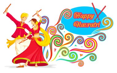 dandiya navratri üzerinde oynarken Çift