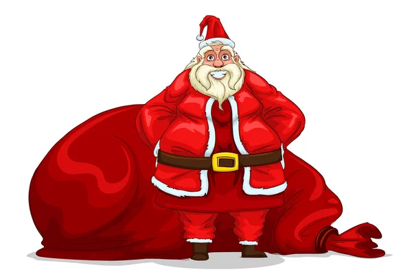 Santa Claus with bag — Stock Vector