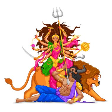 Tanrıça durga ile mutlu dussehra
