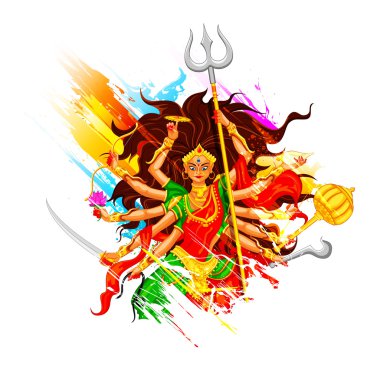 Tanrıça durga ile mutlu dussehra