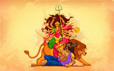 Tanrıça durga ile mutlu dussehra