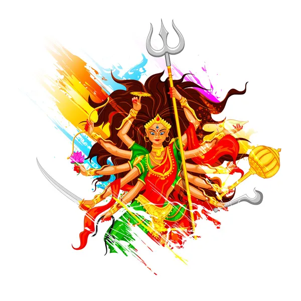 Joyeux Dussehra avec la déesse Durga — Image vectorielle