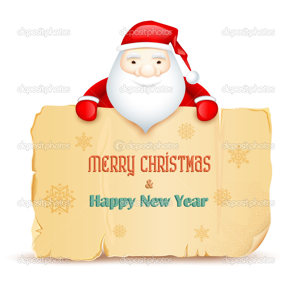 Santa with Merry Christmas message
