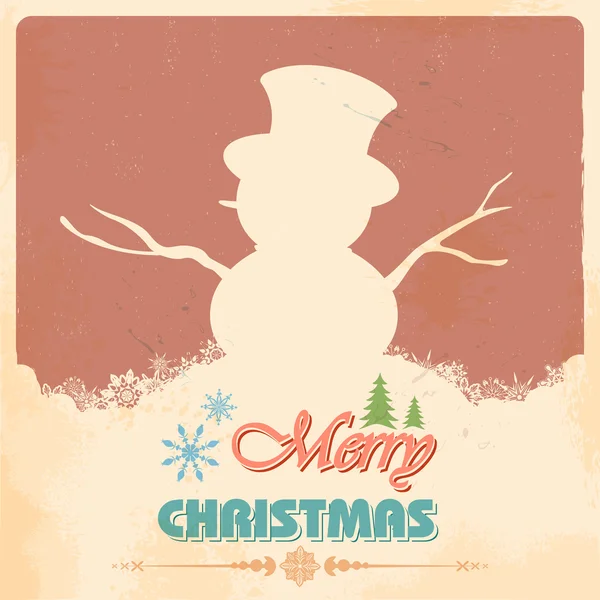 Sneeuwpop in vrolijk kerstfeest — Stockvector