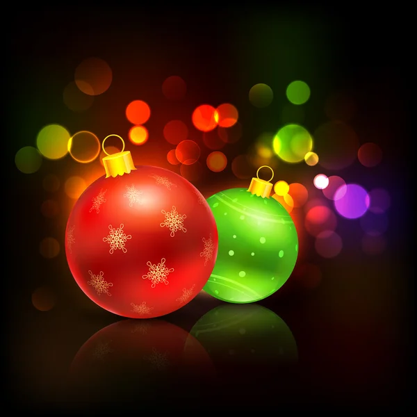 Bauble in Kerstmis achtergrond ingericht — Stockvector