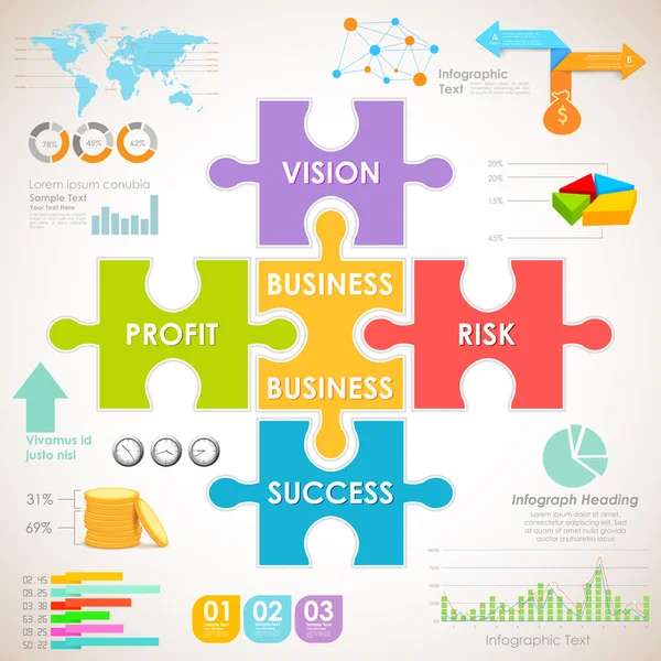 Grafico Infografica aziendale — Vettoriale Stock