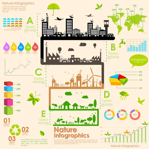 Infografía de sostenibilidad — Vector de stock