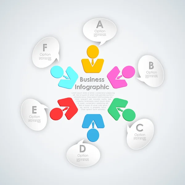 Infográfico de negócios com ícone humano — Vetor de Stock