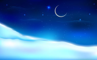 karlı gece manzarası