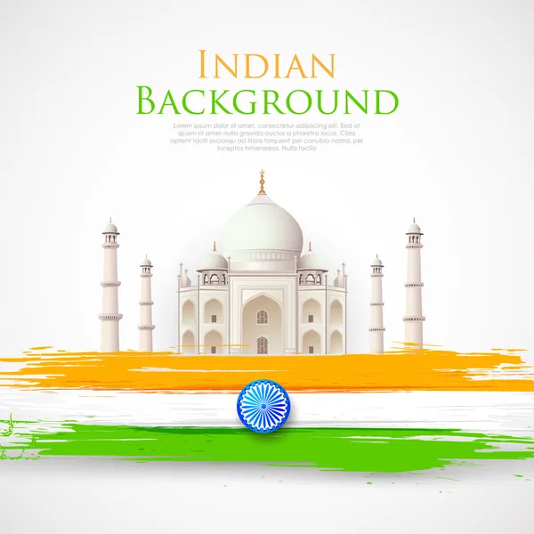 Taj Mahal with Tricolor India Flag — Stock Vector