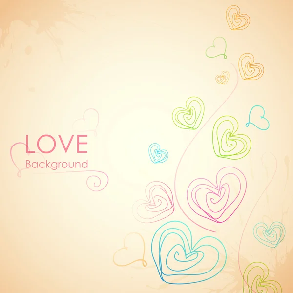 Sketchy Heart in Love Background — Stock Vector